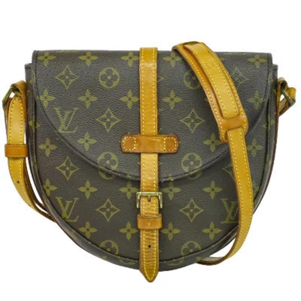 Louis Vuitton LV Chantilly Monogram Pochette Shoulder Bag Canvas Leather Brown